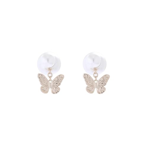 HUANGBONIG Damen-Ohrringe mit Schmetterlings-Perlen, elegant und vielseitig, exquisiter Schmuck, WE23960V von HUANGBONIG