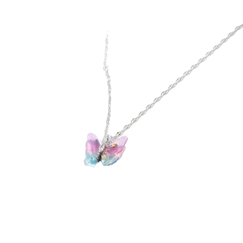 HUANGBONIG Damen-Schmetterling-Anhänger in Blau und Rosa, mit Farbverlauf, exquisiter Schmuck, blau und rosa von HUANGBONIG