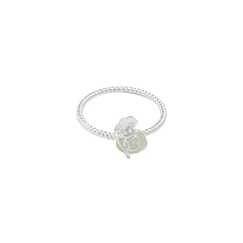 HUANGBONIG Damen-Zeigefingerring aus Jade, geschlossen, hellgrün, frisch, wild, -FR03506E7 von HUANGBONIG