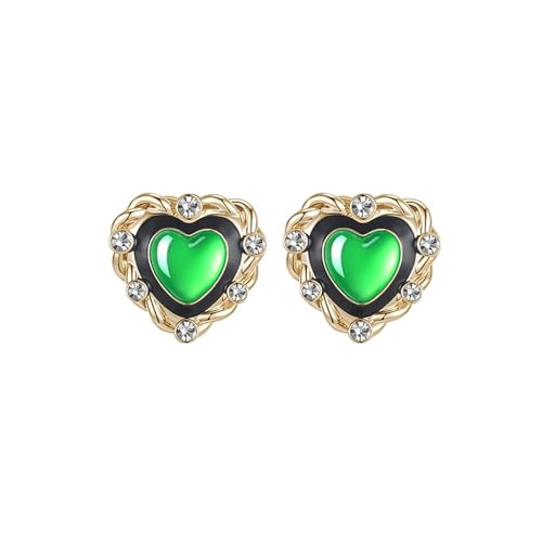 HUANGBONIG Damen einfache Twist Love Ohrringe Emaille Herz exquisite Ohrringe, Metall von HUANGBONIG