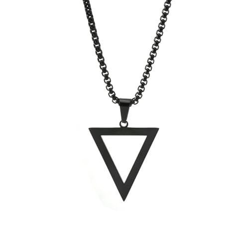 HUANGBONIG Dreieckige geometrische Halskette für Herren, lässiger Stil, lange Pulloverkette von HUANGBONIG