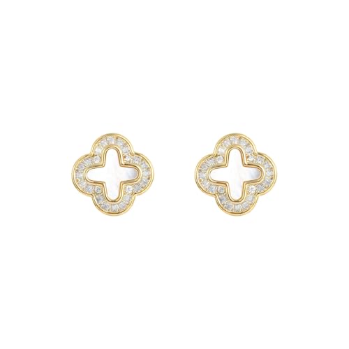 HUANGBONIG E15772B Damen-Ohrringe, Retro-Kreuz, natürliche Muschel, Persönlichkeitsschmuck von HUANGBONIG