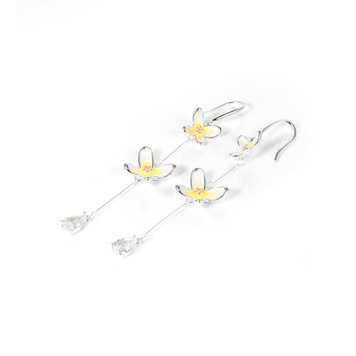 HUANGBONIG E16664E Damen-Ohrringe mit französischen Fransen, Schmetterling, Blume, E16664E von HUANGBONIG