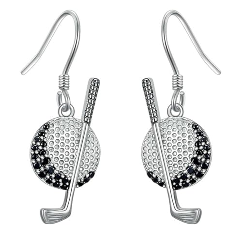 HUANGBONIG Einfache, exquisite und vielseitige Golf-Ohrringe für Damen in Europa und den USA von HUANGBONIG