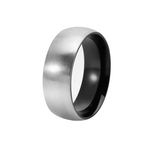 HUANGBONIG Einfacher Titanstahlring innen bombiert matt gebürstet zweifarbiger Ring, No. 8 HUANGBONIG Einfacher Titanstahlring innen bombiert matt gebürstet zweifarbiger Ring, No. 8 von HUANGBONIG