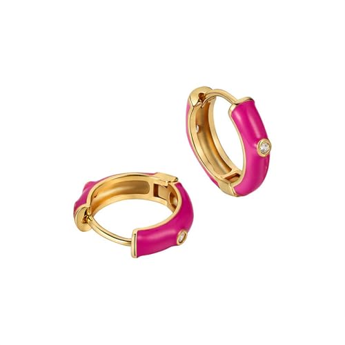 HUANGBONIG Europa und die Vereinigten Staaten einzelne Diamant-Emaille-Tropfen-Glasur-Ohrringe entwerfen einfache und vielseitige personalisierte Ohrringe., Metall von HUANGBONIG