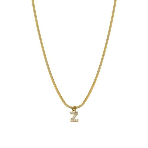 HUANGBONIG Europäische und amerikanische Damen 26 Buchstaben Schlangenknochenkette Design Diamant Anhänger Schlüsselbeinkette von HUANGBONIG