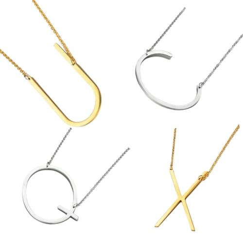 HUANGBONIG Europäische und amerikanische Damen-Halskette mit 26 Buchstaben, schlichtes Temperament, exquisite Titan-Stahl-Halskette von HUANGBONIG