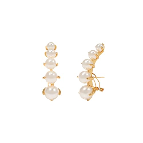 HUANGBONIG Europäische und amerikanische französische Retro-Perlenohrringe, Design Sinn, einfache Ohrringe, eine Reihe von Perlen von HUANGBONIG