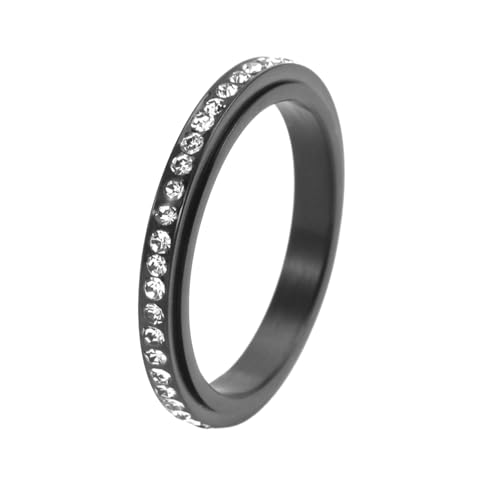 HUANGBONIG Europäische und amerikanische koreanische Version des einfachen Volldiamant-Edelstahl-Rings., 10(th) von HUANGBONIG