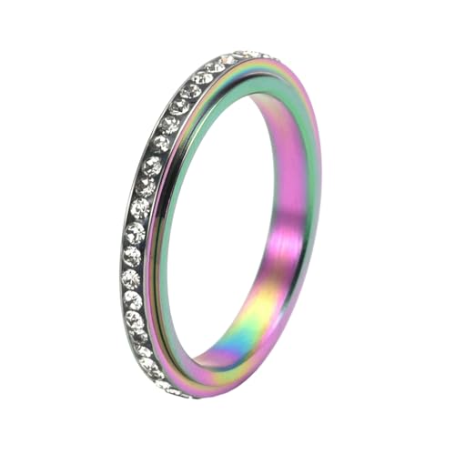 HUANGBONIG Europäische und amerikanische koreanische Version des einfachen Volldiamant-Edelstahl-Rings., No. 9 von HUANGBONIG