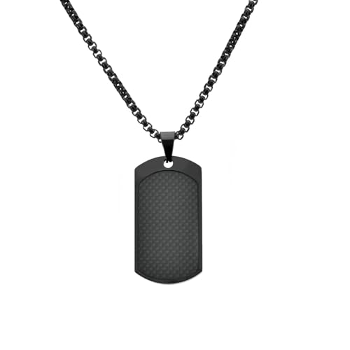 HUANGBONIG Europäische und amerikanische personalisierte Halskette aus Titanstahl, Kohlefaser, trendiger Punk-Stil, exquisite Halskette von HUANGBONIG