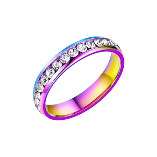 HUANGBONIG Europäischer und amerikanischer Damenring, schlicht, diamantbesetzt, Titanstahl, exquisiter Ring, No.5., Metall HUANGBONIG Europäischer und amerikanischer Damenring, schlicht, diamantbesetzt, Titanstahl, exquisiter Ring, No.5., Metall von HUANGBONIG