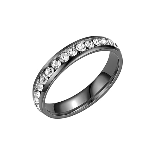 HUANGBONIG Europäischer und amerikanischer Damenring, schlicht, diamantbesetzt, Titanstahl, exquisiter Ring, No.9, Metall HUANGBONIG Europäischer und amerikanischer Damenring, schlicht, diamantbesetzt, Titanstahl, exquisiter Ring, No.9, Metall von HUANGBONIG
