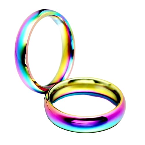 HUANGBONIG Europäischer und amerikanischer Damenring mit schlichtem Temperament, einfarbiger Edelstahlring, No.8, Metall von HUANGBONIG