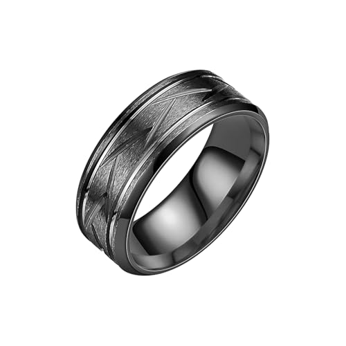 HUANGBONIG Europäischer und amerikanischer Herren-Ring, Titan, mattes Temperament, Freizeit, Business, Wind, 11(th), Metall von HUANGBONIG