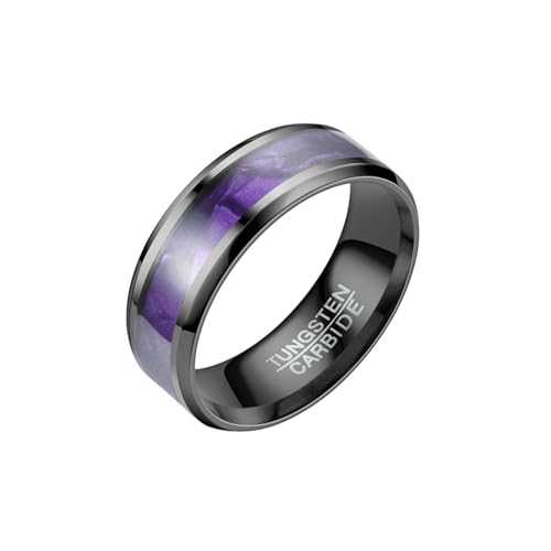 HUANGBONIG Europäischer und amerikanischer Herren-Ring, einfacher und exquisiter violetter Patch, Titanstahl, personalisierbar, 10(th), Metall von HUANGBONIG