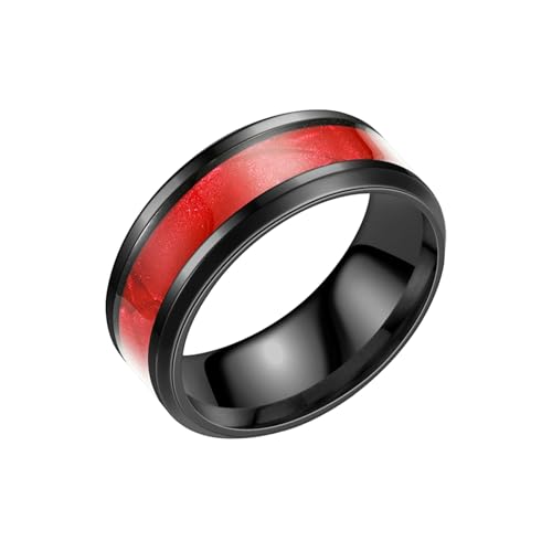 HUANGBONIG Europäischer und amerikanischer Herren-Ring, exquisite Muschel, U-förmiger Titanstahlring, 11(th) von HUANGBONIG