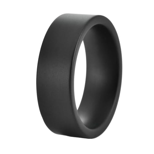 HUANGBONIG Europäischer und amerikanischer Herrenring aus einfacher Keramik, schwarz, exquisit, farbecht, No. 7 von HUANGBONIG