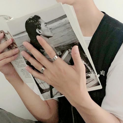 HUANGBONIG Europäischer und amerikanischer einfacher schlichter Ring aus Titanstahl, exquisiter Ring, 13(th) von HUANGBONIG