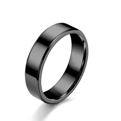 HUANGBONIG Europäischer und amerikanischer schlichter Ring aus Titanstahl, einfacher doppelter Schrägung, heller Paarring, 12(th) von HUANGBONIG