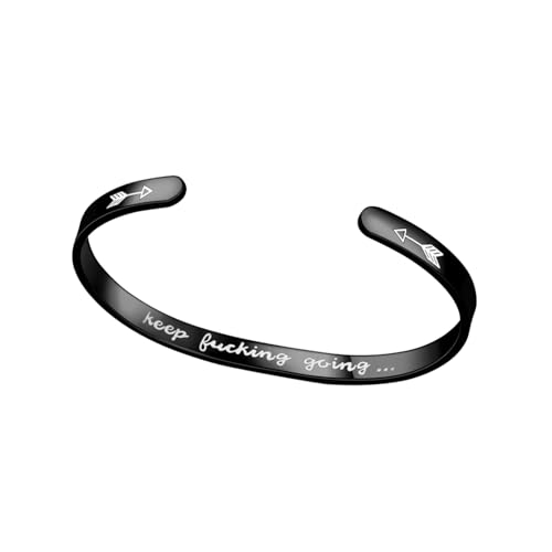 HUANGBONIG Europäisches und amerikanisches Damen-Armband aus Edelstahl in C-Form mit Öffnung aus Titan von HUANGBONIG