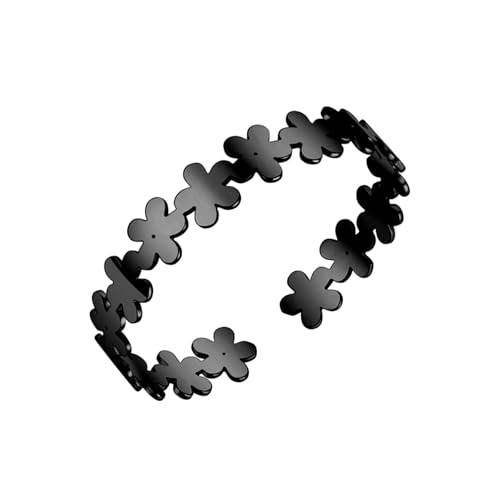 HUANGBONIG Europäisches und amerikanisches Damen-Design-Titan-Armband mit Blumenöffnung. von HUANGBONIG