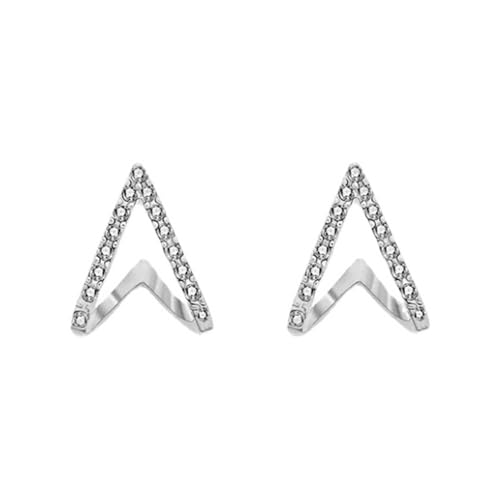 HUANGBONIG Exquisite kreative Ohrringe mit V-Nieten für Damen (einschließlich Gummi-Ohrstöpsel) von HUANGBONIG