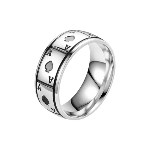 HUANGBONIG Farbechter Herren-Glücksring mit einfachem Hip-Hop-Design, 12(th) von HUANGBONIG