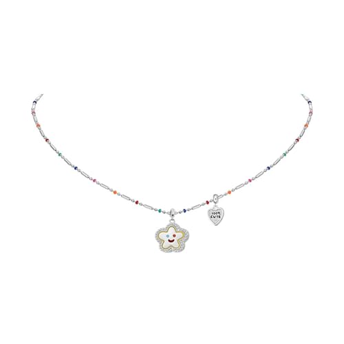 HUANGBONIG Halskette mit lächelnden Blumen, süße und coole Schlüsselbeinkette, lächelnde Blume von HUANGBONIG