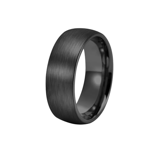 HUANGBONIG Handschmuckring aus Titanstahl, einfacher breiter Bogen, neutraler Wind, No. 8 von HUANGBONIG