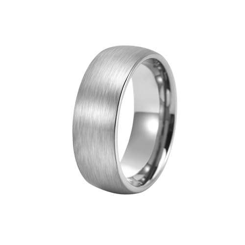 HUANGBONIG Handschmuckring aus Titanstahl, einfacher breiter Bogen, neutraler Wind, No. 8 von HUANGBONIG