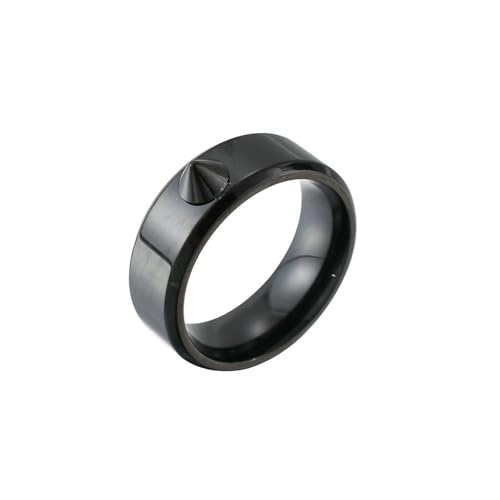 HUANGBONIG Herren-Hip-Hop-Ring, exquisit, schlichtes Metall-Spike-Zubehör, No. 9 von HUANGBONIG