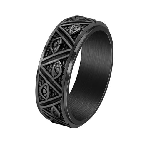 HUANGBONIG Herren-Ring, Retro, Dreieck, Titanstahl, exquisit, No. 7 HUANGBONIG Herren-Ring, Retro, Dreieck, Titanstahl, exquisit, No. 7 von HUANGBONIG