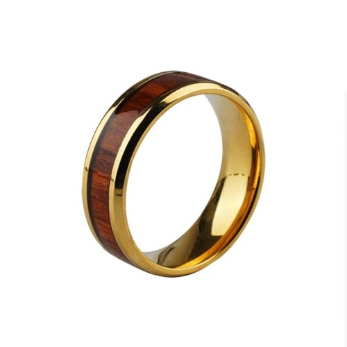 HUANGBONIG Herren-Ring aus Holz mit eingelegtem Leder, kreative Persönlichkeit, Holzring, Nr. 6 von HUANGBONIG