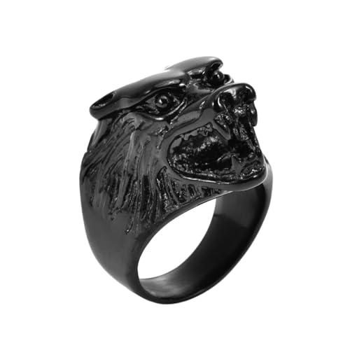 HUANGBONIG Herrlicher europäischer und amerikanischer Herrenring aus Edelstahl, Retro-Wolfguss, atmosphärischer Ring, No. 9 HUANGBONIG Herrlicher europäischer und amerikanischer Herrenring aus Edelstahl, Retro-Wolfguss, atmosphärischer Ring, No. 9 von HUANGBONIG