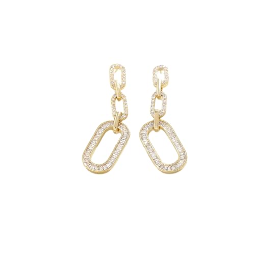 HUANGBONIG Kette Mikro-eingelegte Zirkon-Ohrringe mit elegantem Temperament und langen Quasten-Ohrringen von HUANGBONIG