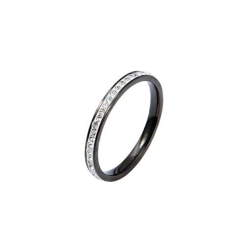 HUANGBONIG Koreanischer Damenring mit einfachem Temperament aus Titan, voller Diamantring., No.5., Metall HUANGBONIG Koreanischer Damenring mit einfachem Temperament aus Titan, voller Diamantring., No.5., Metall von HUANGBONIG