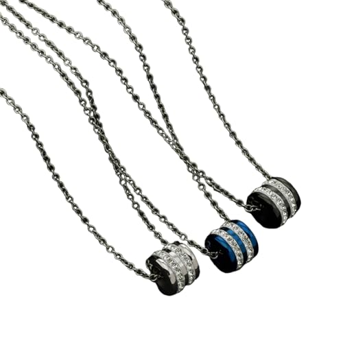 HUANGBONIG Koreanischer Herren-Anhänger aus Titanstahl, Zylinder, Persönlichkeit, Trend, europäische und amerikanische Schlüsselbeinkette aus Edelstahl von HUANGBONIG