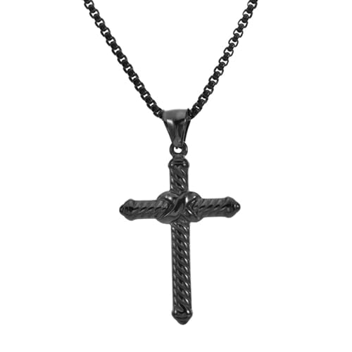 HUANGBONIG Kreative Kreuz-Halskette für Herren aus europäischem und amerikanischem Punk-Wind-Titanstahl von HUANGBONIG