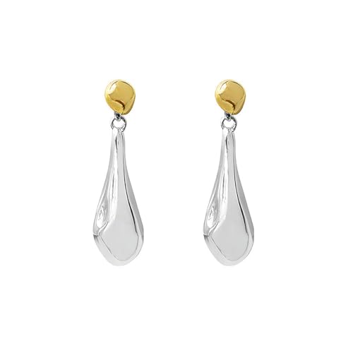 HUANGBONIG Minimalistische zweifarbige Wassertropfen-Ohrringe für Damen, temperamentvoller Schmuck, minimalistisch, zweifarbig von HUANGBONIG