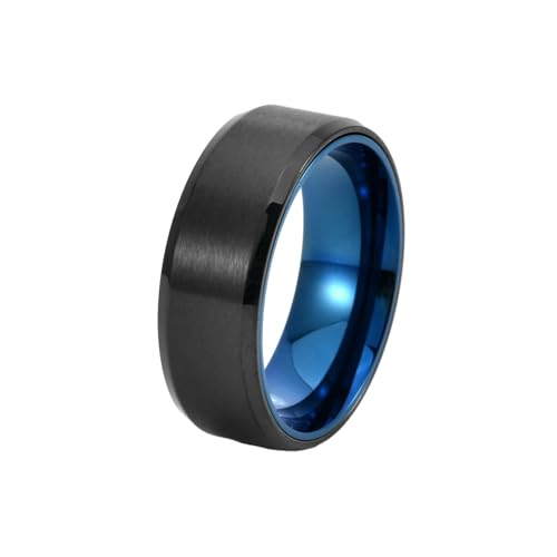 HUANGBONIG Modischer Herren-Ring aus Titan, doppelt abgeschrägt, gebürstet, zweifarbig, Freizeitring, No. 8 HUANGBONIG Modischer Herren-Ring aus Titan, doppelt abgeschrägt, gebürstet, zweifarbig, Freizeitring, No. 8 von HUANGBONIG