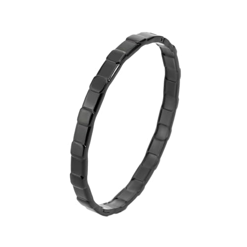 HUANGBONIG Modisches quadratisches Titan-Armband für Herren, Visitenkarten-Verschlussring von HUANGBONIG