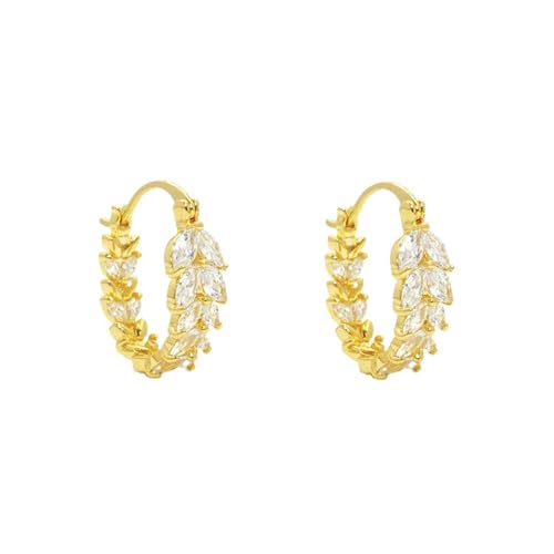 HUANGBONIG Ohrringe mit Zirkon-Blättern in den Ohren sind in der Lage und elegant Blätter. von HUANGBONIG