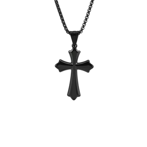 HUANGBONIG Persönlichkeitskreuz-Halskette, Titanstahl, Punk, glatter Schriftzug HUANGBONIG Persönlichkeitskreuz-Halskette, Titanstahl, Punk, glatter Schriftzug von HUANGBONIG