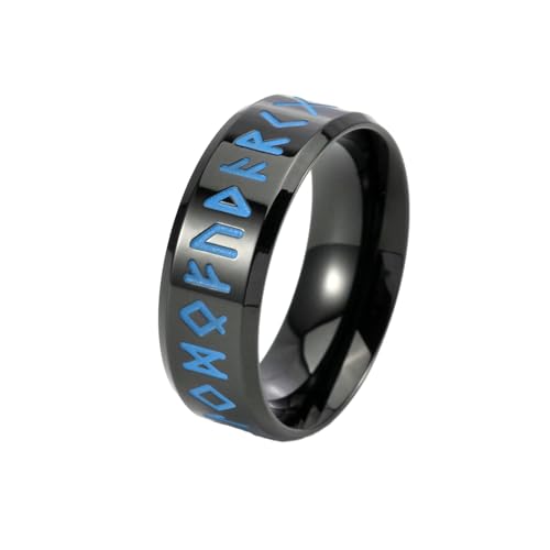 HUANGBONIG Personalisierter alphanumerischer Ring aus Edelstahl, schlichter, kreativer Leuchtring, 12(th) von HUANGBONIG