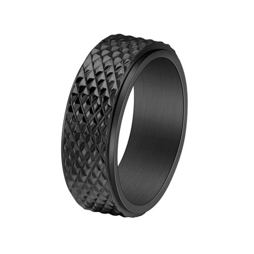 HUANGBONIG Personalisierter drehbarer Ring mit Schlangenmuster, Titan-Diamant-Schmuckring, 11(th) von HUANGBONIG