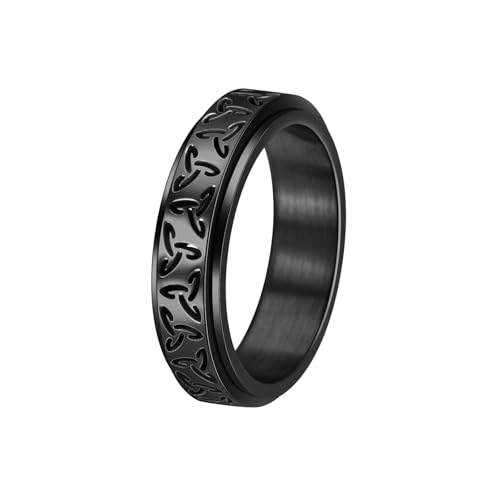 HUANGBONIG Retro Dreieck hohler Ring drehbarer Titan-Paarring, No. 7 von HUANGBONIG