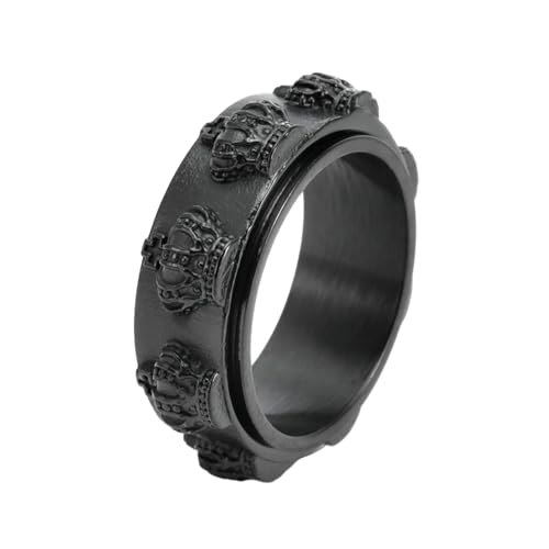 HUANGBONIG Retro Edelstahl drehbarer Ring Herren Accessoires, 10(th) von HUANGBONIG
