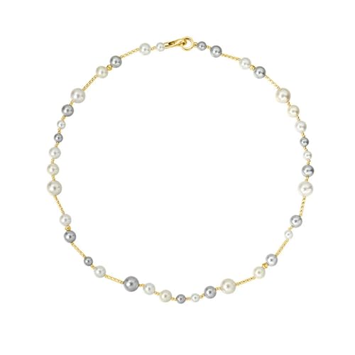 HUANGBONIG Retro-Perlen-Halskette, Bonbonfarben, kreatives Temperament, Schlüsselbein-Halskette von HUANGBONIG